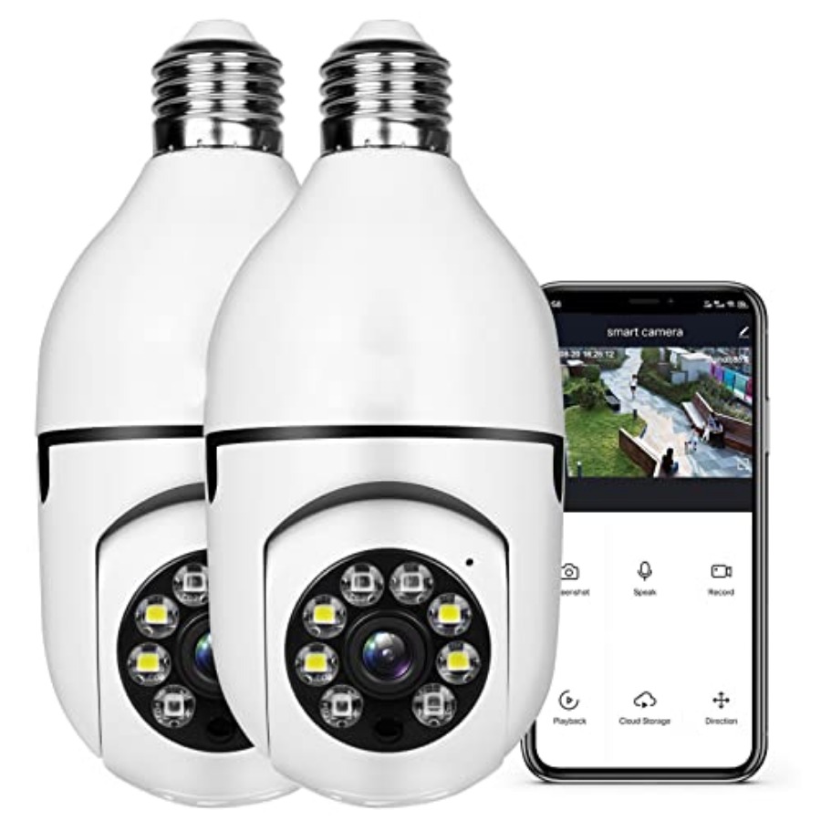 Home Security With Cameras - Light Bulb 1080P Security Wireless Camera