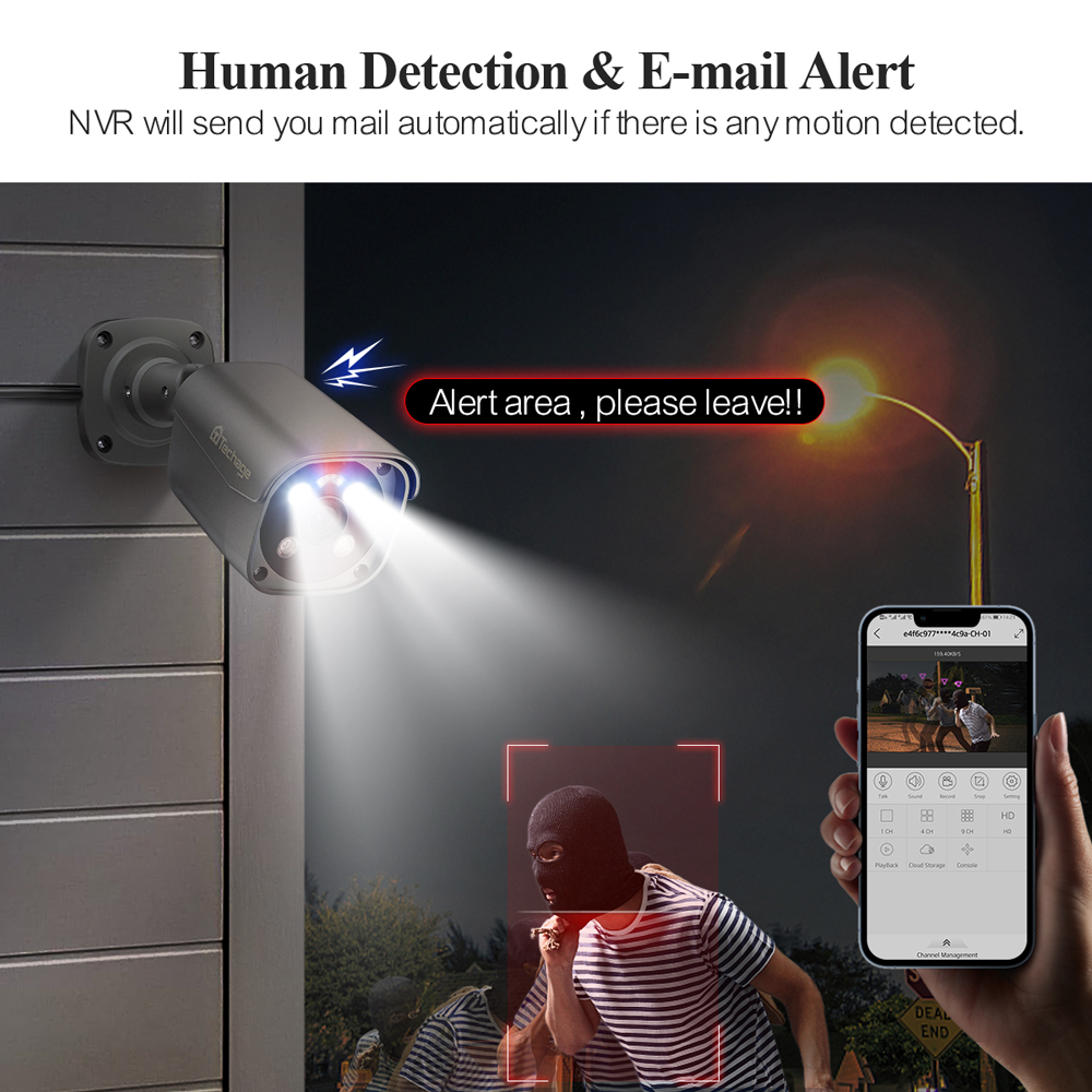 Techage H.265 8CH 5MP 8MP 4K P - đánh giá và giá Home Security Monitoring System