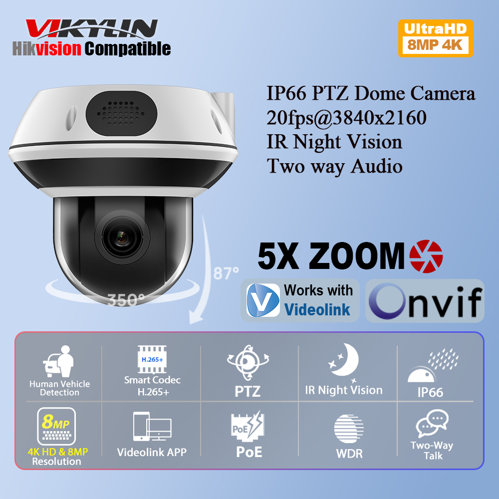 Vikylin 8MP Dome PTZ 5X Zoom I - đánh giá và giá Home Security Online