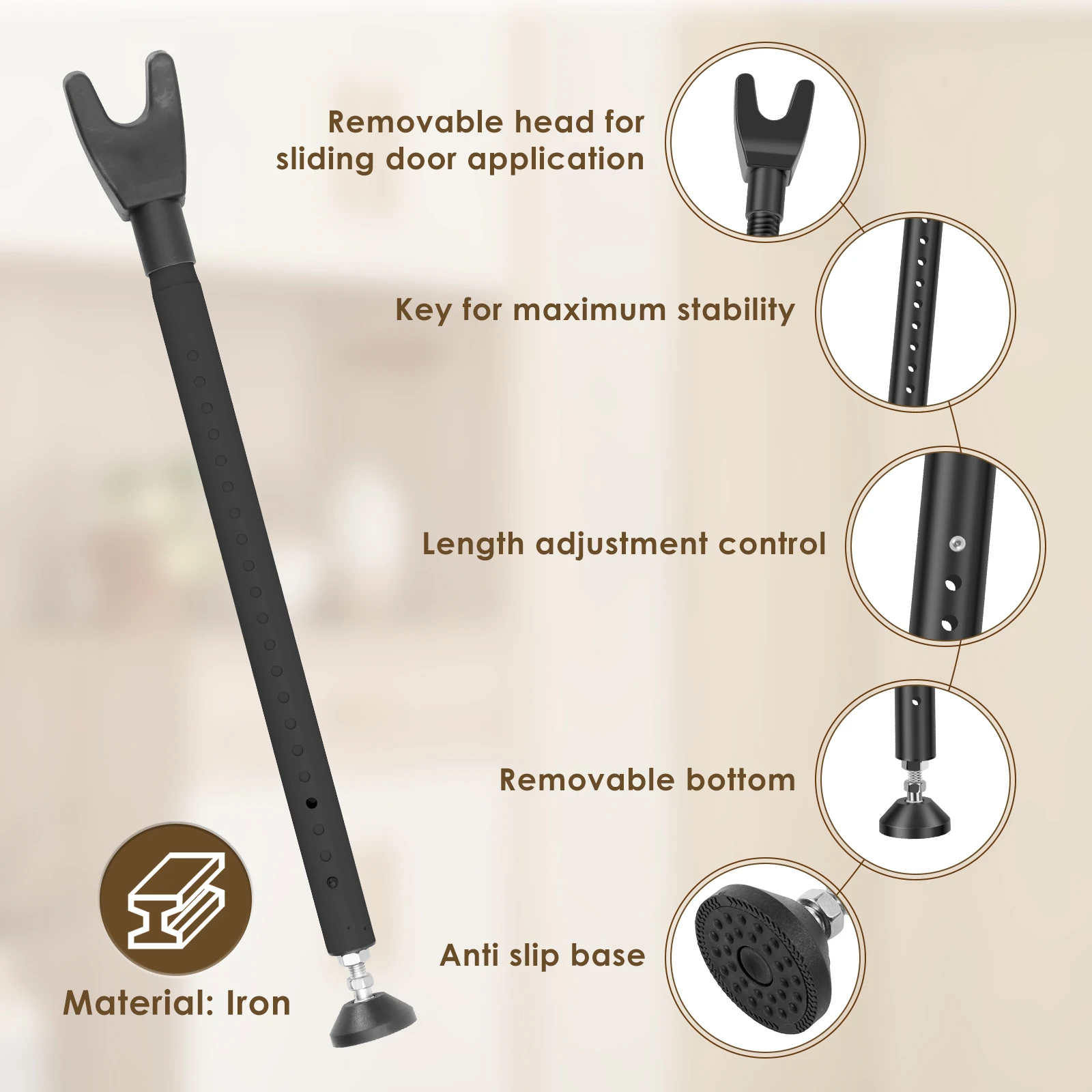Sliding Door Lock Bar 44-55 In - đánh giá và giá Home Security Door Reinforcement Lock