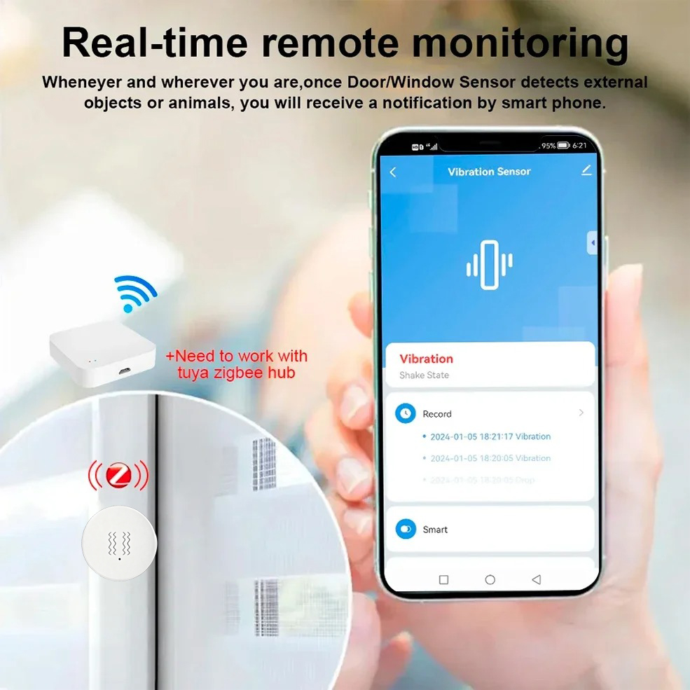 Tuya ZigBee Smart Vibration &  - đánh giá và giá Home Security Monitoring System