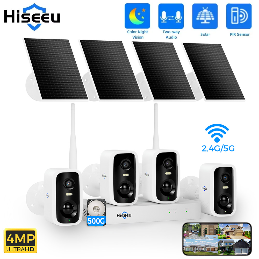 Hiseeu 10CH NVR 4MP WiFi Solar - đánh giá và giá Home Security Monitoring System