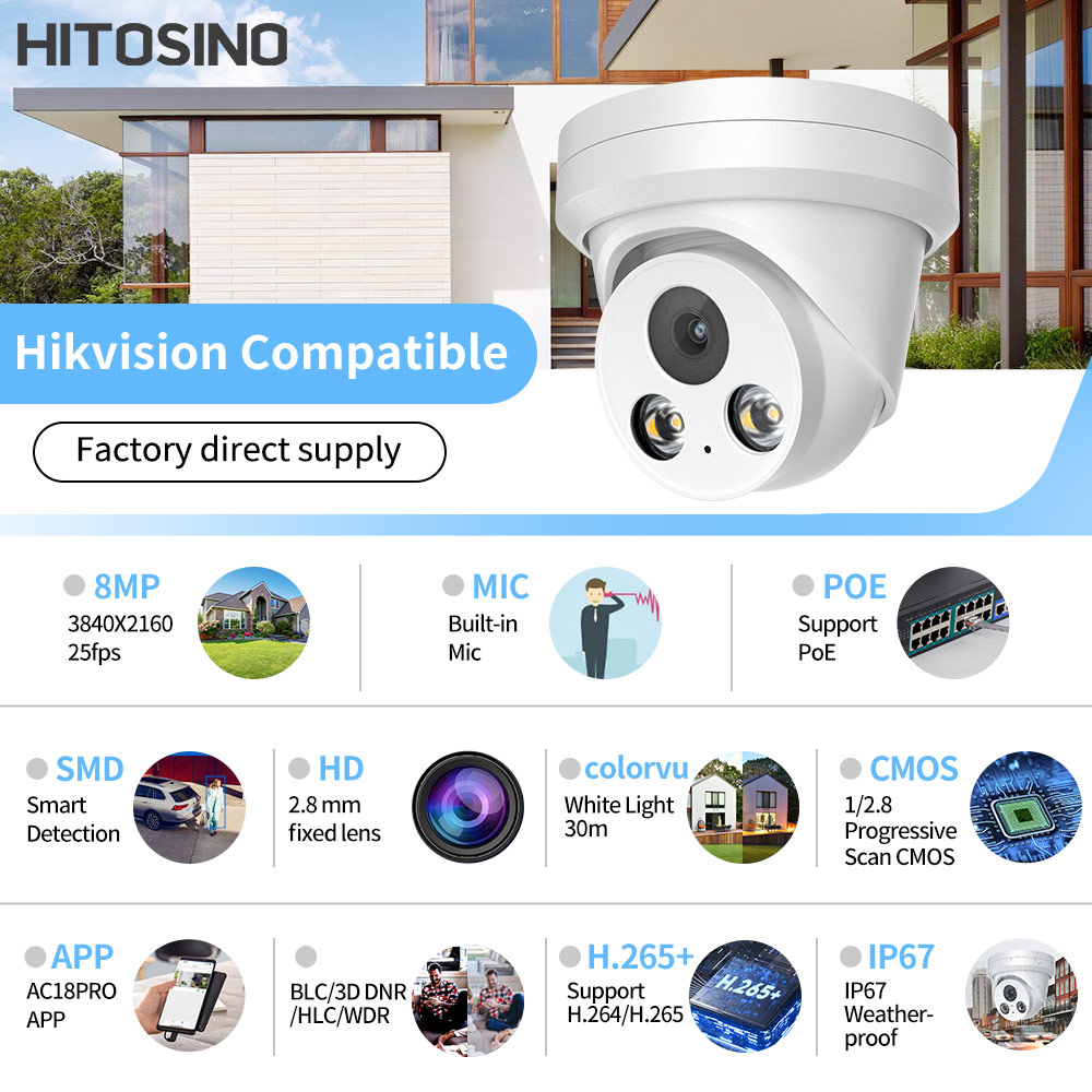 Hikvision Compatible 8MP 4K IP - đánh giá và giá Home Security Hikvision