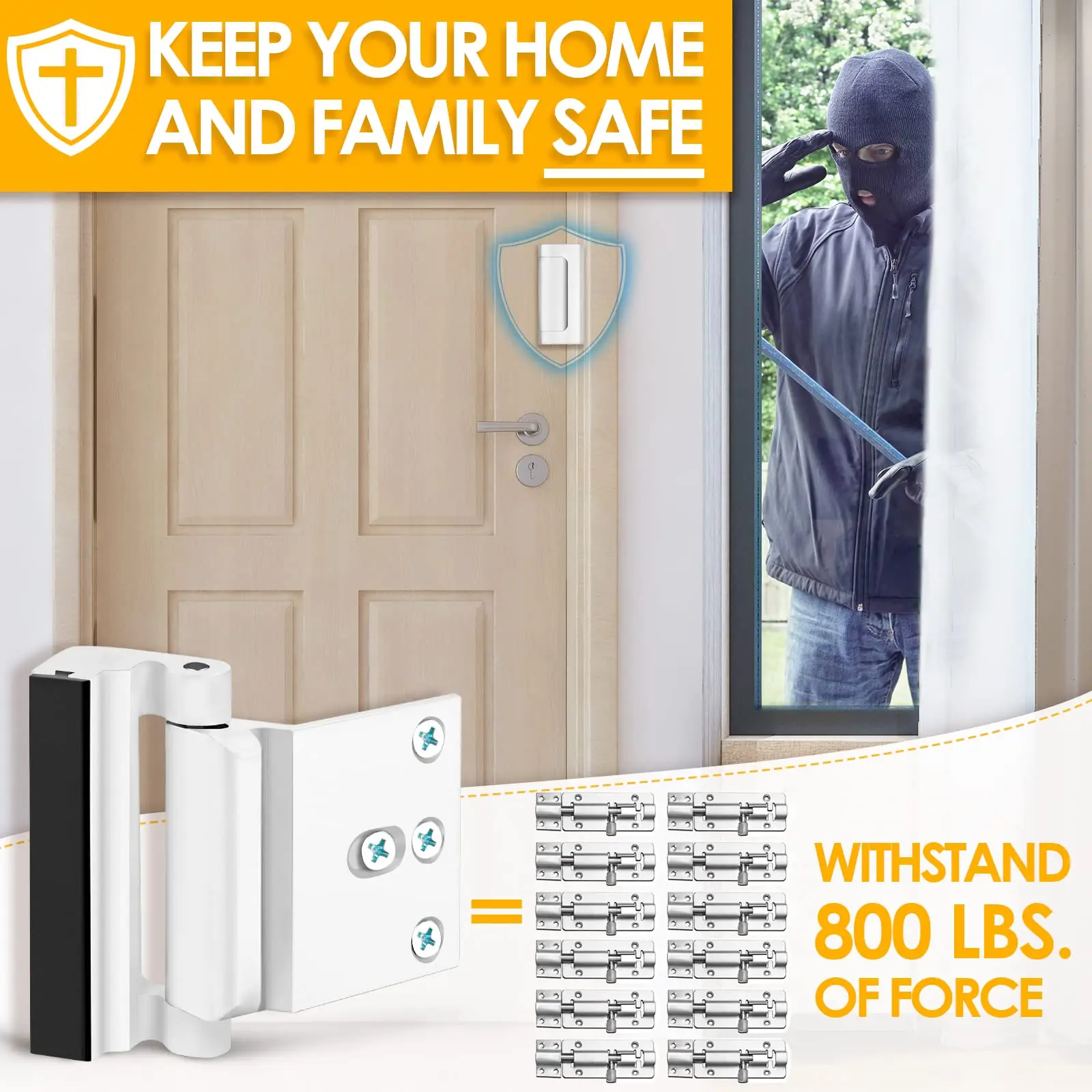 New Home Security Door Lock Al - đánh giá và giá Home Security Door Reinforcement Lock